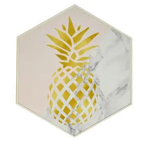 Mayco Personalizzato Moderna Astratta Esagono Dorato Decorazione di Ananas Dipinti Arte su Tela di Canapa