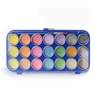 Ensemble de 21 peintures aquarelles métalliques de couleurs assorties - Tubes non toxiques de 3 ml pour verre, papier et toile - Product Image 2