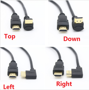 Échantillon gratuit personnalisé Câble de <span class=keywords><strong>rallonge</strong></span> HDM mâle à HDM femelle à angle droit à 90 degrés Hdtv Câble de montage sur panneau trou de vis PVC doré - Product Image 4