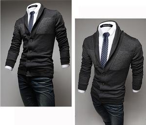 2017 otoño piel apretada manga larga suéter, 12GG llanura <span class=keywords><strong>cardigan</strong></span> suéter de punto camisa del <span class=keywords><strong>hombre</strong></span> - Product Image 4