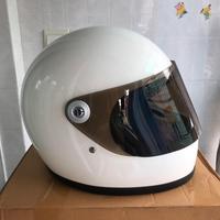 Casques de moto intégraux rétro en fibre de verre avec visière fumée