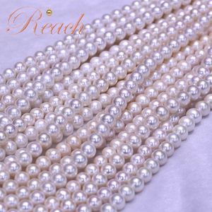R.Gem. 7-8Mm Bánh Mì Hình Dạng Cao Luster Bán Hoàn Thành Pearl Necklace Nước Ngọt Với Khuyết Tật Trắng - Product Image 3