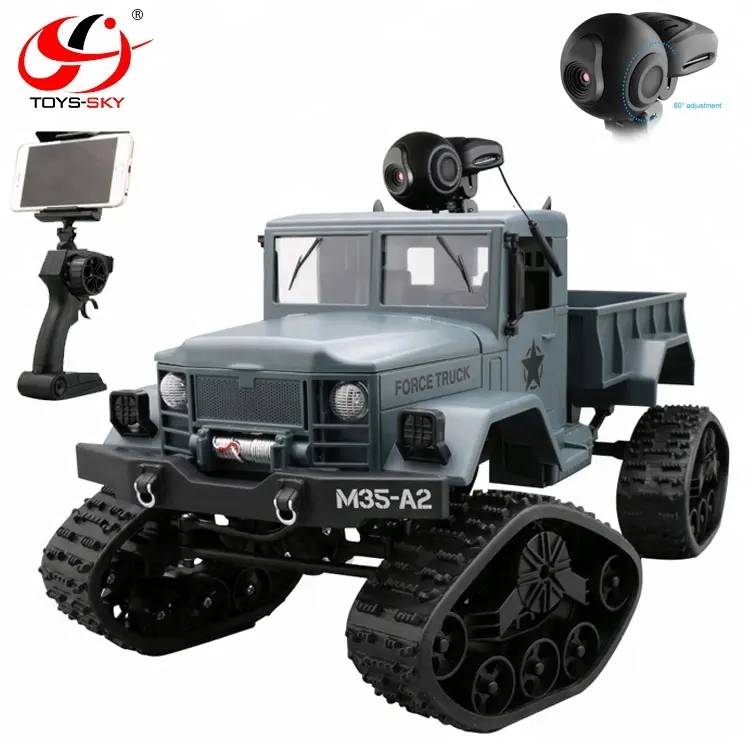 4WD 1/16 Snow Tires 4 Wheel Drive Off-Road RC Military Toy Truck CarModel Remote Control Climbing Car RTR