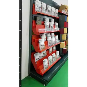 supermarket book shelf shelving unit for sales multiply tiers with acrylic front fence step chair shelves