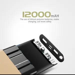2018 المبيعات الساخنة 12000mAh قوة البنك المزدوج USB طريقة سريعة وسادة الشاحن