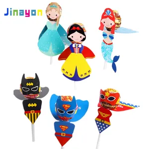 Jinayon personalizzato supereroe principessa sirenetta forniture per feste caramelle lecca-lecca scatola di carta per bambini