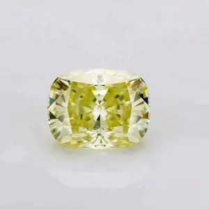 멋진 노란색 카나리아 노랑색 멋진 다이아몬드 컬러 쿠션 얼음 컷 다이아몬드 모양 moissanite 다이아몬드