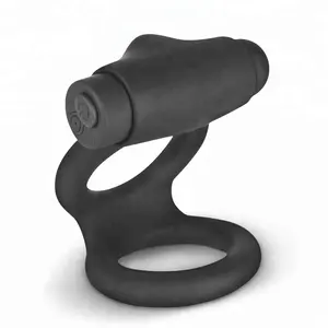 Dual cock ring vibrator prostate massager cock ring male Waterproof mute bullets vibrator with ring