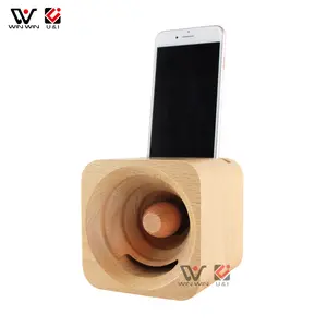 Dok ponsel kayu dengan Speaker dan sudut dudukan speaker dapat disetel amplifier Dok ponsel kayu