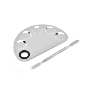 ไม้พายสแตนเลสสำหรับแต่งหน้ามืออาชีพ แบบมีร่อง สำหรับผสมสีและงานศิลปะ - Product Image 3