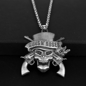 American Guns <span class=keywords><strong>N</strong></span>' <span class=keywords><strong>Roses</strong></span> Punk Style Skull Colgante Collar para Unisex - Product Image 2