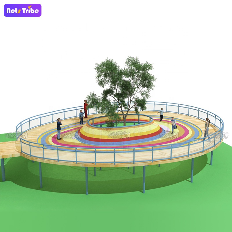 CE Factory price outdoor amusement playground products with climbing net ,  trampoline and  slide