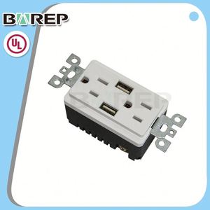 BAS15-2USB américain strandard pas cher socket avec usb port - Product Image 1