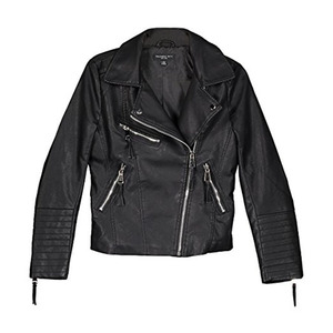 Commercio all'ingrosso Europeo Nero DELL'UNITÀ di elaborazione del Faux Moto <span class=keywords><strong>Giacca</strong></span> di Pelle Per Le Donne - Product Image 4