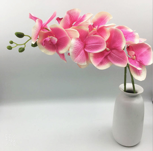 ดอกไม้ยางเทียมสีส้มเดี่ยวกล้วยไม้สิงคโปร์ทำ - Product Image 3