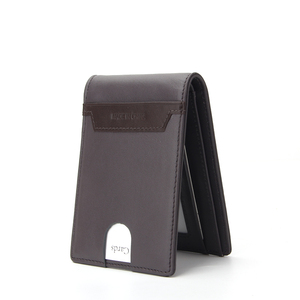 Của người đàn ông Slim Da Front Pocket Wallet Thời Trang RFID Chặn Bifold Nút Chai Ví - Product Image 6