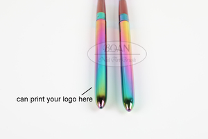 Aqan — kit de manucure, Logo personnalisé, outils pour ongles Gel aurore, poignée en métal, brosse à ongles plate, Nail Art - Product Image 4