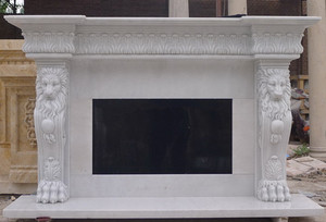 Indoor Use <strong>Fireplace</strong> <strong>Mantle</strong> of Natural Stone Marble <strong>Fireplace</strong> - Product Image 4