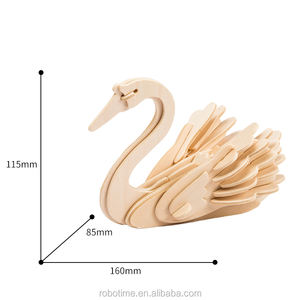 Robotime Jouets éducatifs d'assemblage DIY JP213 DIY 3D Wooden Swan Puzzles pour enfants - Product Image 6