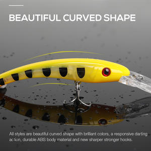 Appât dur flottant <span class=keywords><strong>Minnow</strong></span> pour la pêche à la traîne et au brochet, leurre pour attraper des poissons, matériel pour pêcher les truites, 8.5cm, 8.5g, noir - Product Image 3