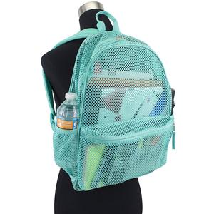 Zaino in rete trasparente di alta qualità con Logo personalizzato scuola femminile e da trekking-porta borse da viaggio chiusura a cerniera - Product Image 4