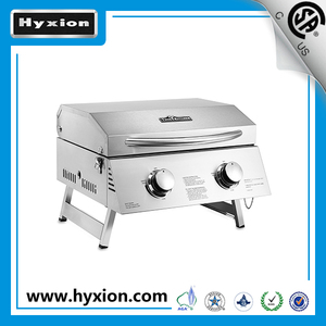 <strong>Tabletop</strong> 2 Burners <strong>Gas</strong> <strong>BBQ</strong> Grill Easily Cleaned Portable Stainless Steel - Product Image 2