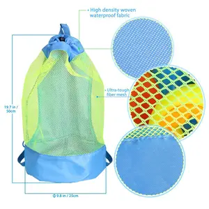 Large Mesh Drawstring Beach Backpack Swim and Pool Toys Storage Bags Packs