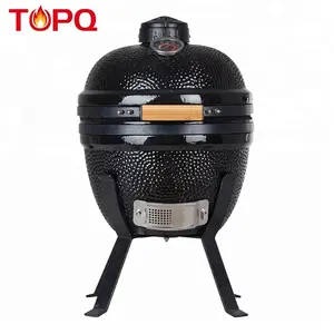 TOPQ-Mini ahumador de cerámica, horno de barbacoa Kamado de 14 pulgadas