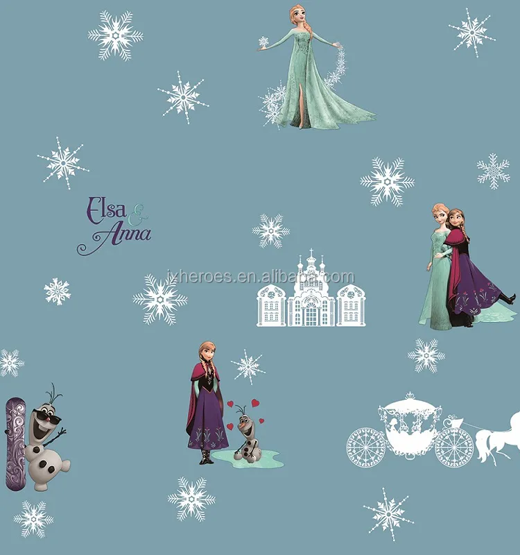 Cartoon Frozen Elsa En Anna Ontwerp Non Woven Kids Behang
