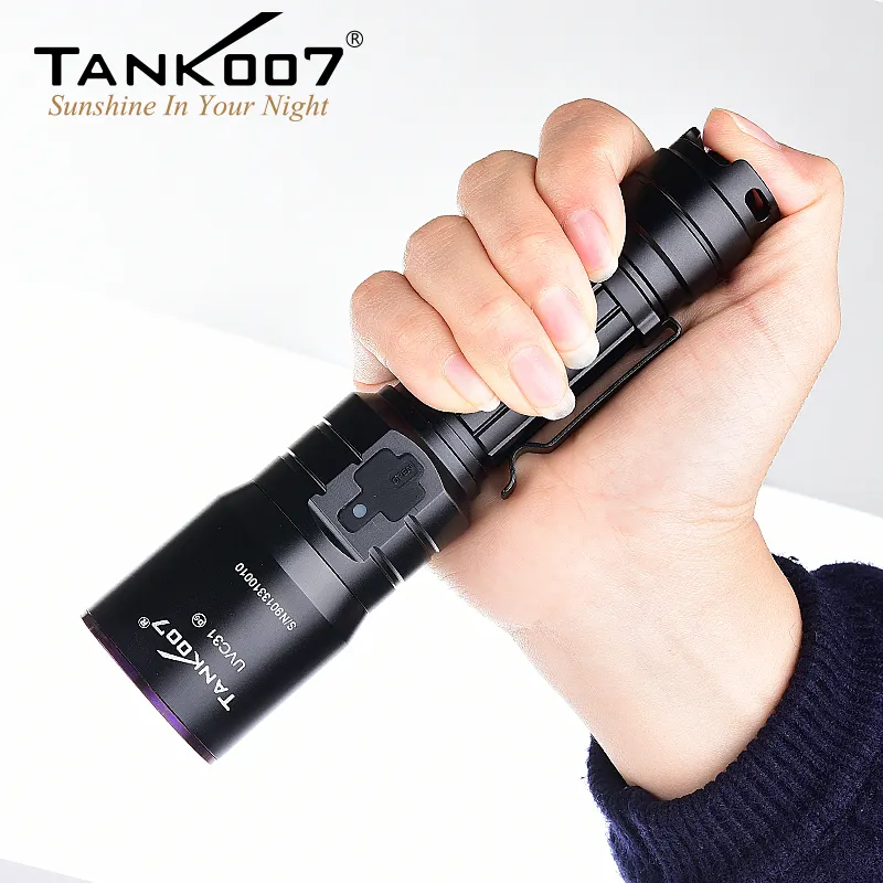 مصباح يدوي صناعي من Tank007 طول 365 نانومتر مصباح إضاءة أسود قابل لإعادة الشحن أشعة فوق بنفسجية مع فلتر أسود أشعة فوق بنفسجية مصباح يدوي ليد أشعة فوق بنفسجية