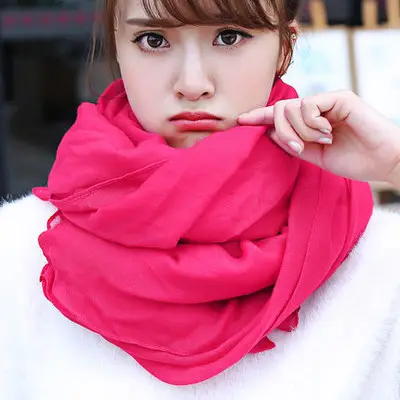 Stock mixed colors size 180*65CM Cotton Scarf pure color with cheap price