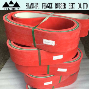 Sabuk datar hijau PVC sabuk konveyor dilapisi dengan karet merah (2850x100x15) - Product Image 2