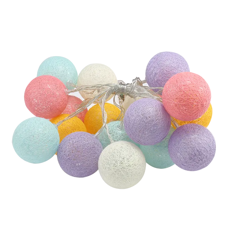 Guirlande lumineuse en boule de coton à led colorée, pour décoration de vacances, noël, fabricant de trois feuilles, m