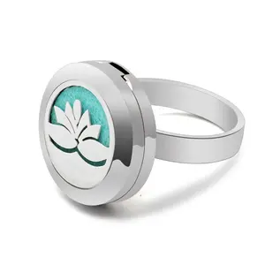 20Mm Tấm Thép Không Gỉ Aroma Essential Oil Diffuser Custom Made Hoa Lotus Logo Diffuser Ring