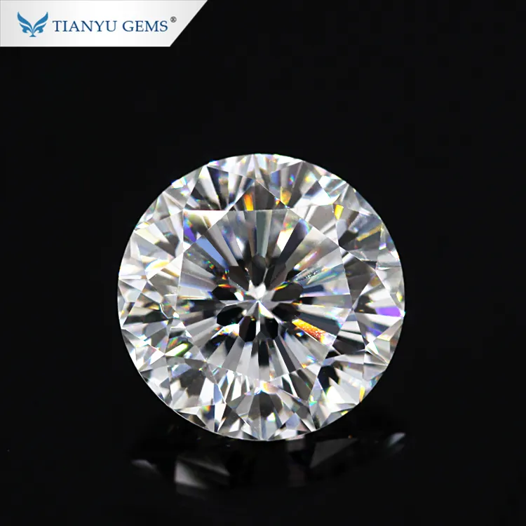 Tianyu อัญมณี1ct GH VVS Round Brilliant Cut Loose Moissanite Diamond ขายส่งราคา