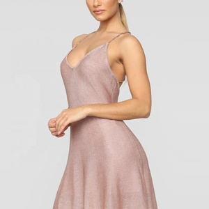 vestido de una línea <span class=keywords><strong>Skater</strong></span> Mini vestido elegante de <span class=keywords><strong>la</strong></span> correa de espagueti Sexy vestidos de fiesta de señora de las mujeres - Product Image 6