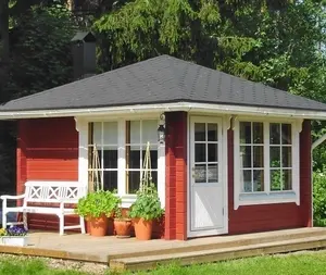 Goedkope prefab tuin huis/houten tuin kantoor/tiny tuin huis met groot raam