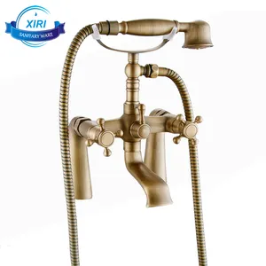 Thiết kế nghệ thuật antique brass phong cách Châu Âu tắm đặt bồn tắm vòi và điện thoại sen tay XR-GZ-8306