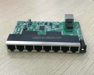 OEM factory price 8 + 1 port 10/100mbps 9 rj45 unmanaged ethernet switch board with fixed vlan