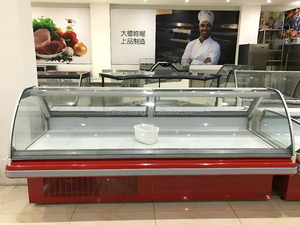 Vitrines de viande réfrigérées de comptoir à vendre Ce Danfoss refroidisseur d'air peinture acier verre porte refroidisseurs Machine à glace R404a - Product Image 3