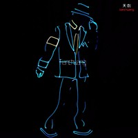 Costume de danse Led Michael Jackson Light Suits Contrôlé par le contrôleur sans fil DMX 512