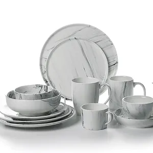 Restaurant Fine Porcelain Plates Set Dinnerware、Wholesale Crockery Dinner Sets Ceramic Tableware、Vajillas De Porcelana *