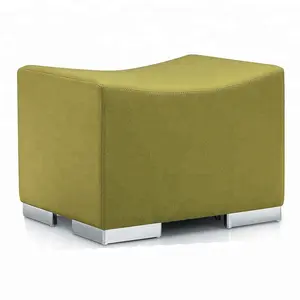 LA-05现代小型坐式天鹅绒PU皮革方形脚凳坐凳，带不锈钢腿