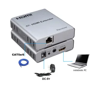 UHD 4K 3D HDMI Extender up to 50m Over CAT5/6 Cable for HDTV with IR Remote HDMI Transmitter and Receiver