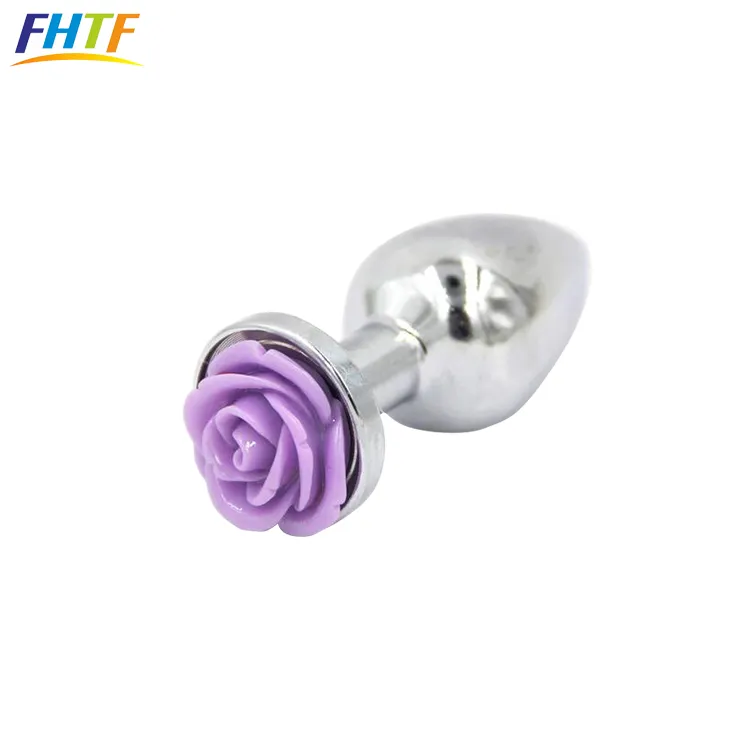 Anal Sex Toys Flower Shape Stainless Metal Butt Plugs for Women