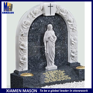 <span class=keywords><strong>Classique</strong></span> bleu perle de granit <span class=keywords><strong>pierre</strong></span> <span class=keywords><strong>tombale</strong></span> avec sculpté rose et jésus croix - Product Image 1