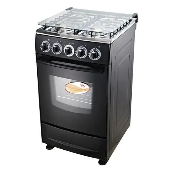 50x50' Big capacity 60L 20 inch 4 burner free standing gas cooker with oven with glass lid
