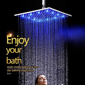16 pouces LED Pommeau de <span class=keywords><strong>Douche</strong></span> à Éclairage/304 SUS BROSSÉ POMME DE <span class=keywords><strong>DOUCHE</strong></span> <span class=keywords><strong>POUR</strong></span> SALLE DE BAIN - Product Image 2