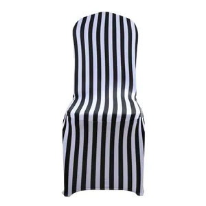 universal black &white stripe spandex stretch banquet chair cover for wedding events decoration