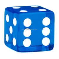18mm הנמכר ביותר שקוף קוביות עבור לוח משחק קזינו קוביות כחול צבע
